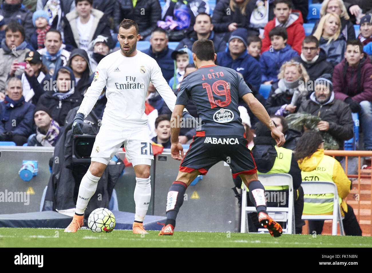Madrid, Spain. 5th Mar, 2016. Jese (forward; Real Madrid) in action during La Liga match between Real Madrid and Celta de Vigo at Santiago Bernabeu on March 5, 2016 in Madrid Credit:  Jack Abuin/ZUMA Wire/Alamy Live News Stock Photo
