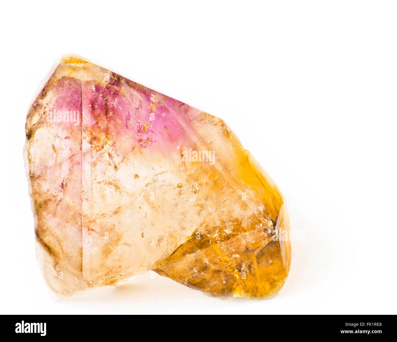fluorite crystal twin (also look like the Topaz) Stock Photo