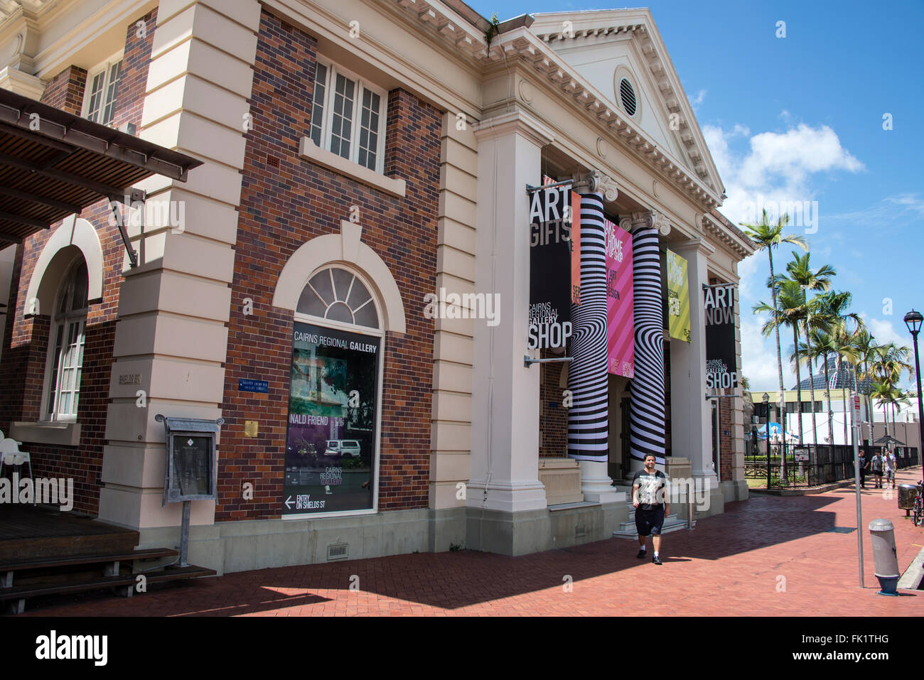 The former Public Office Building is now the Cairns Regional Gallery on Abbot Street in Cairns, Northern Queensland, Australia.   The gallery opened Stock Photo