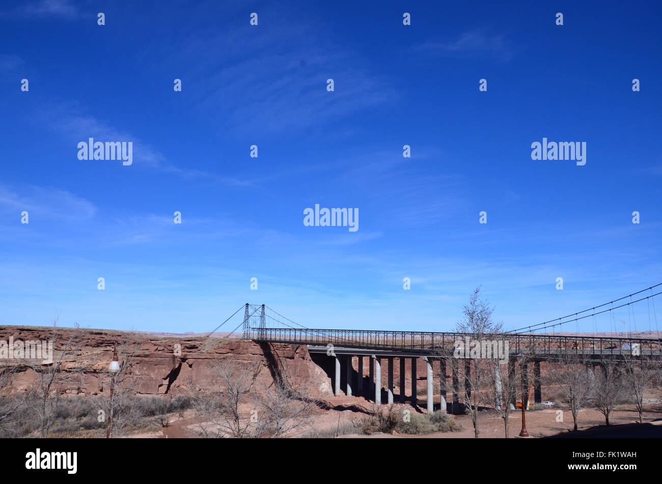 cameron suspension bridge arizona navajo county blue sky little