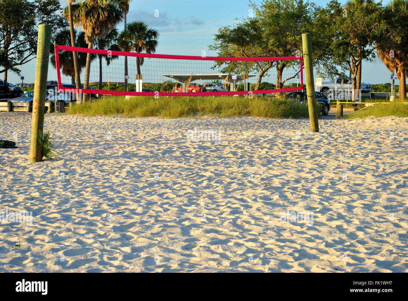 Beach Vollyball net on Ben T Davis Beach in Florida Stock Photo Alamy