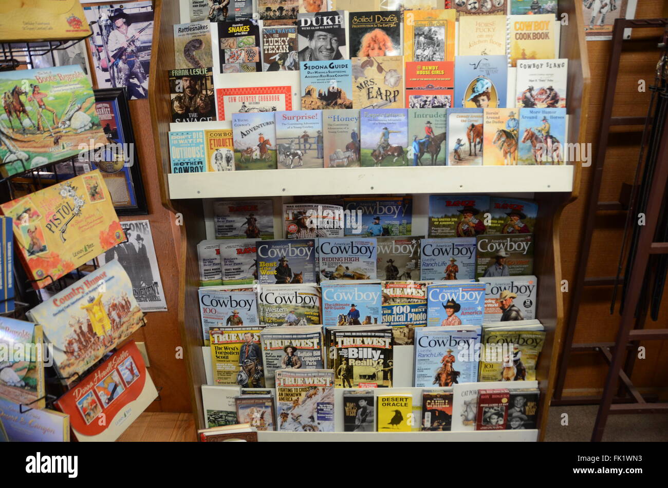 cowboy publications and books in sedona store Stock Photo