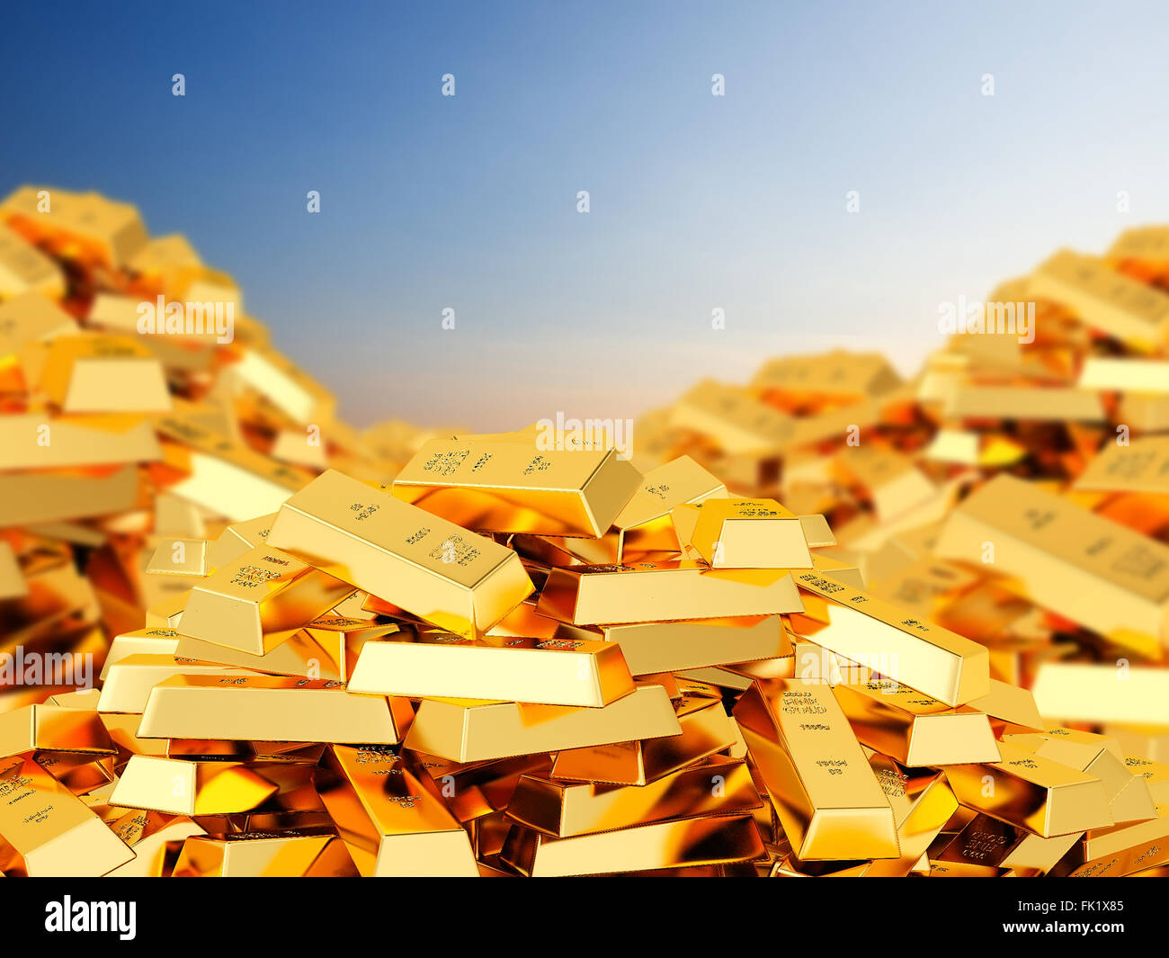Pile of shiny gold bars hi-res stock photography and images - Alamy