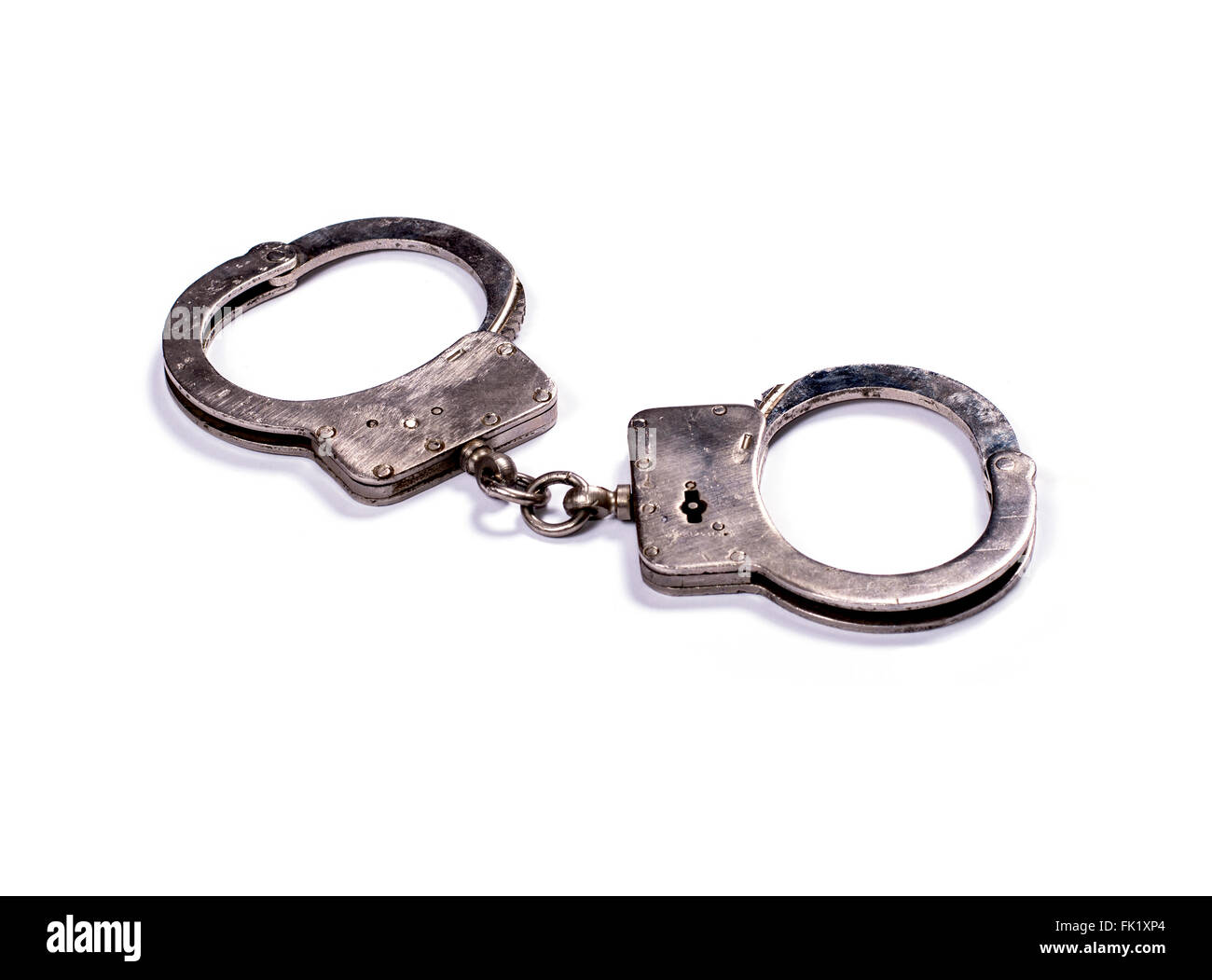 police handcuffs from the sparkling steel Stock Photo