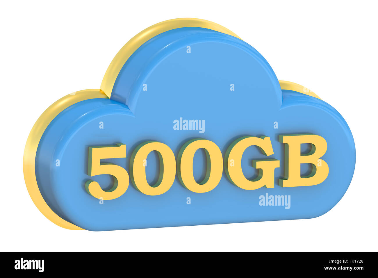 Cloud Storage 500GB concept isolated on white background Stock Photo