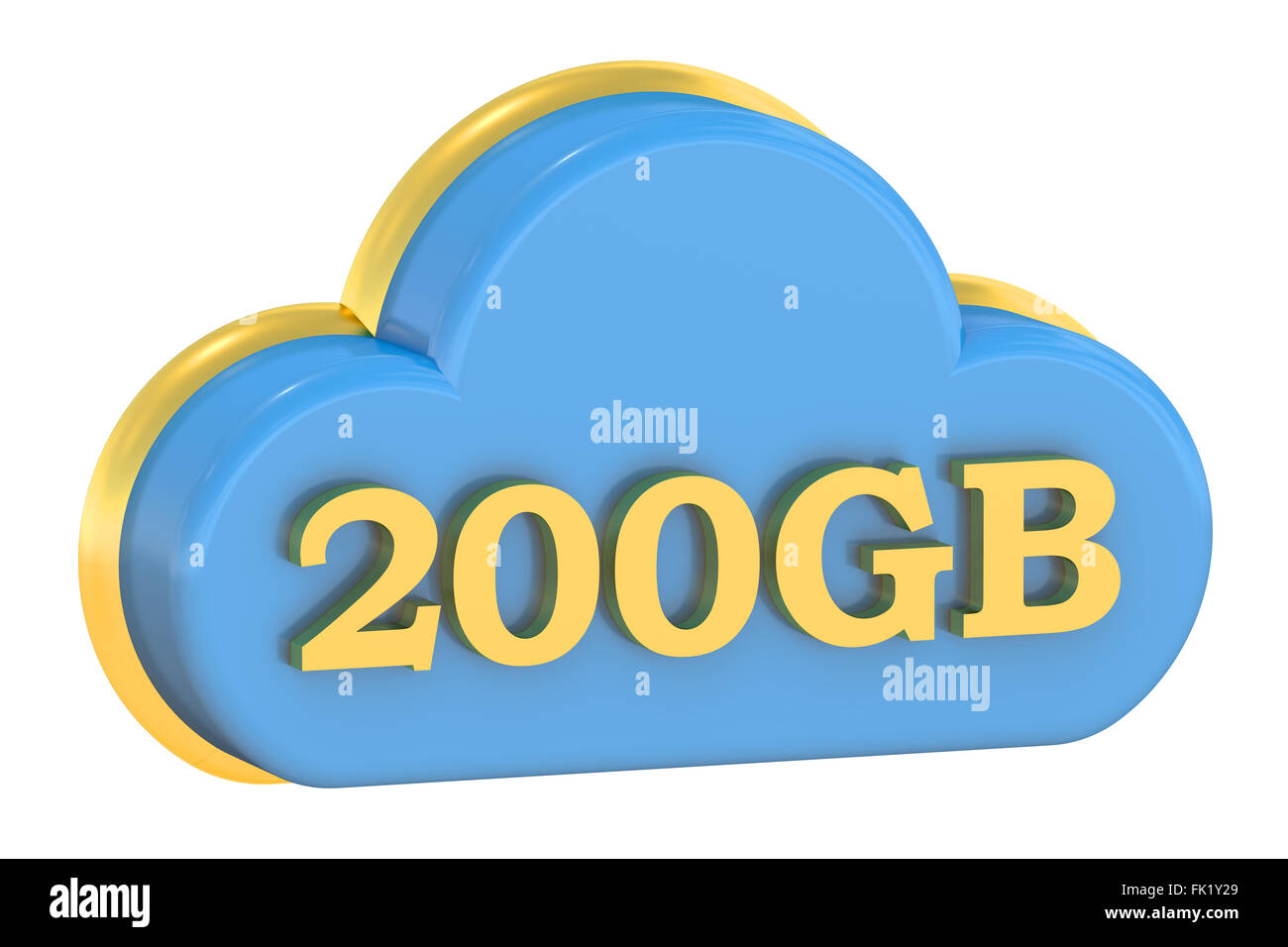 Cloud Storage 200GB concept isolated on white background Stock Photo