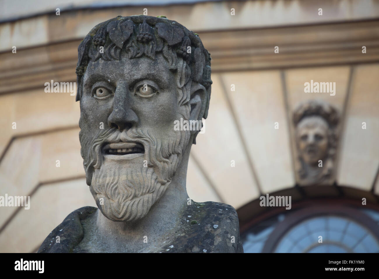 Emperor's head outside the Sheldonian Theatre, Oxford Stock Photo