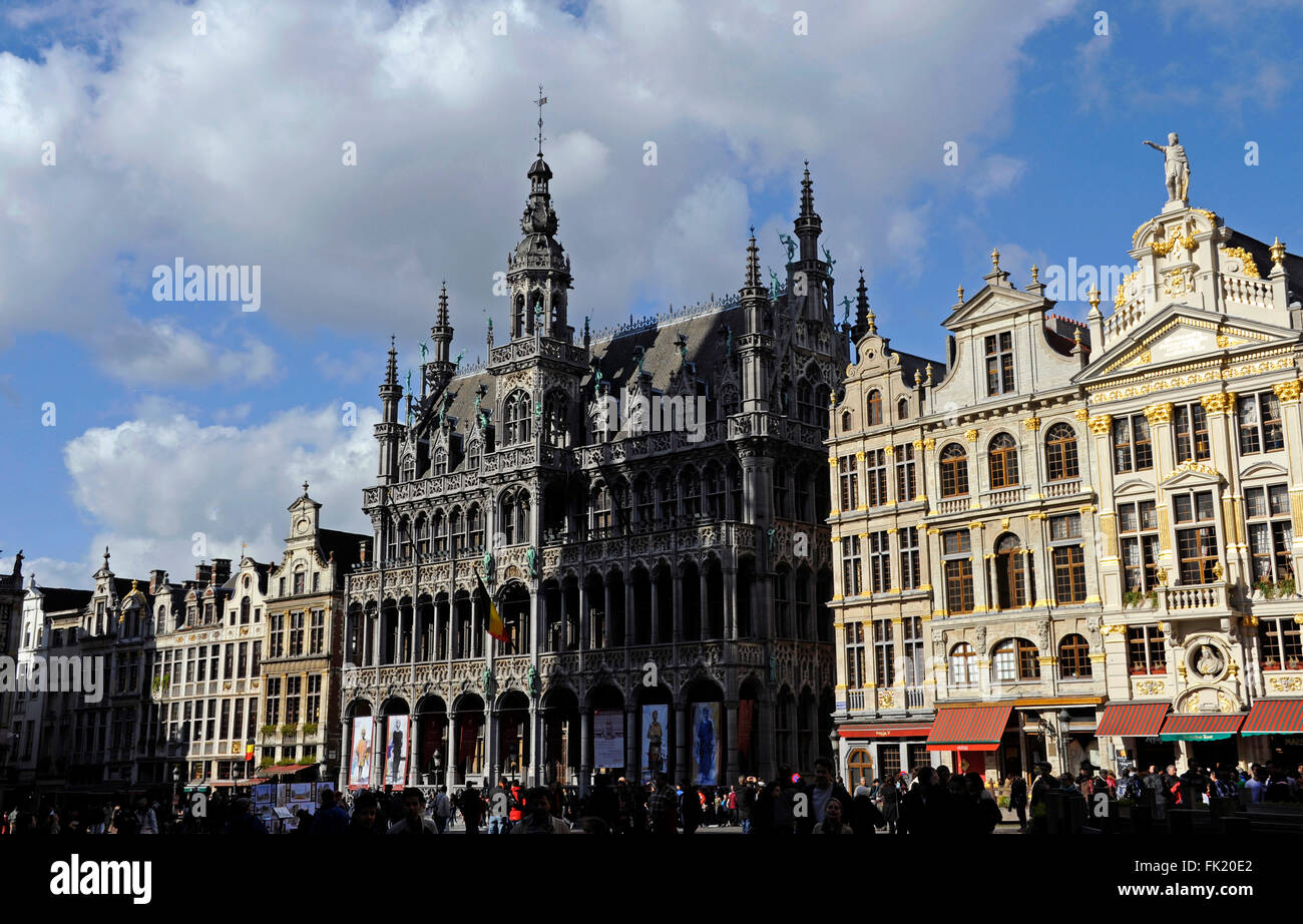 Grand-Place,King House,Town museum,and La Chaloupe d'Or brewery, Brussels,Belgium Stock Photo
