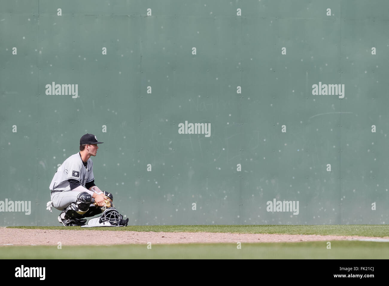 Greenville, SC, USA. 5th Mar, 2016. Chris Cullen (33) of the South Carolina Gamecocks gets ready for the NCAA Baseball match-up between the Clemson Tigers and the South Carolina Gamecocks at Fluor Field in Greenville, SC. Scott Kinser/CSM/Alamy Live News Stock Photo