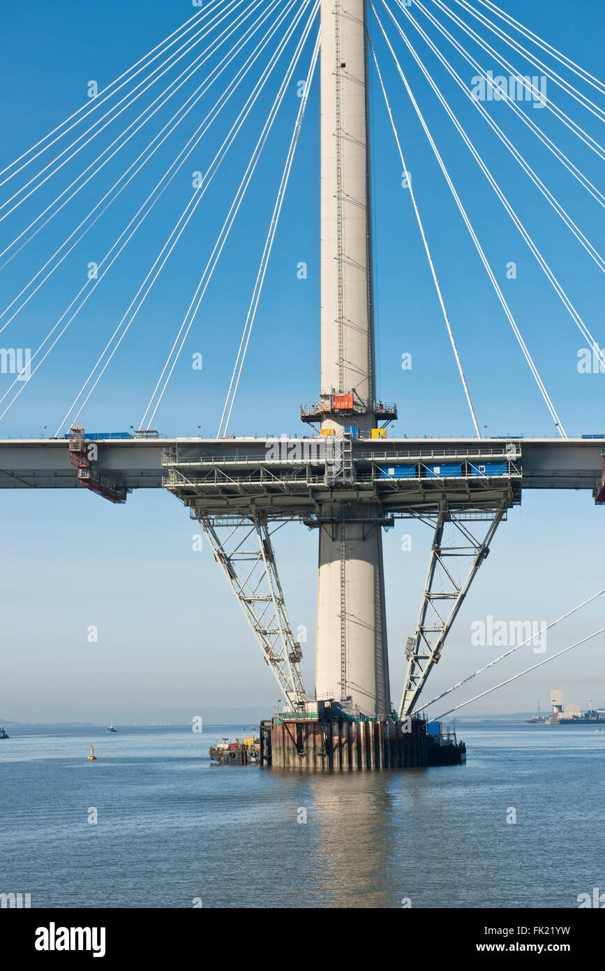 Construction of the Forth Replacement Road Bridge. Also known as the Queensferry Crossing. Stock Photo