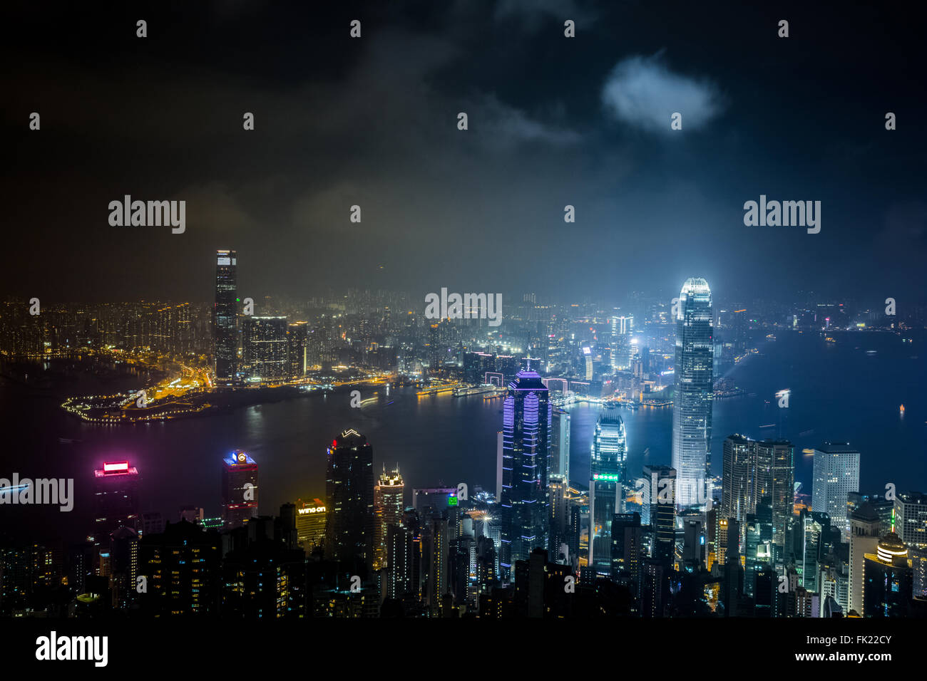 Victoria harbour from the Peak Stock Photo - Alamy