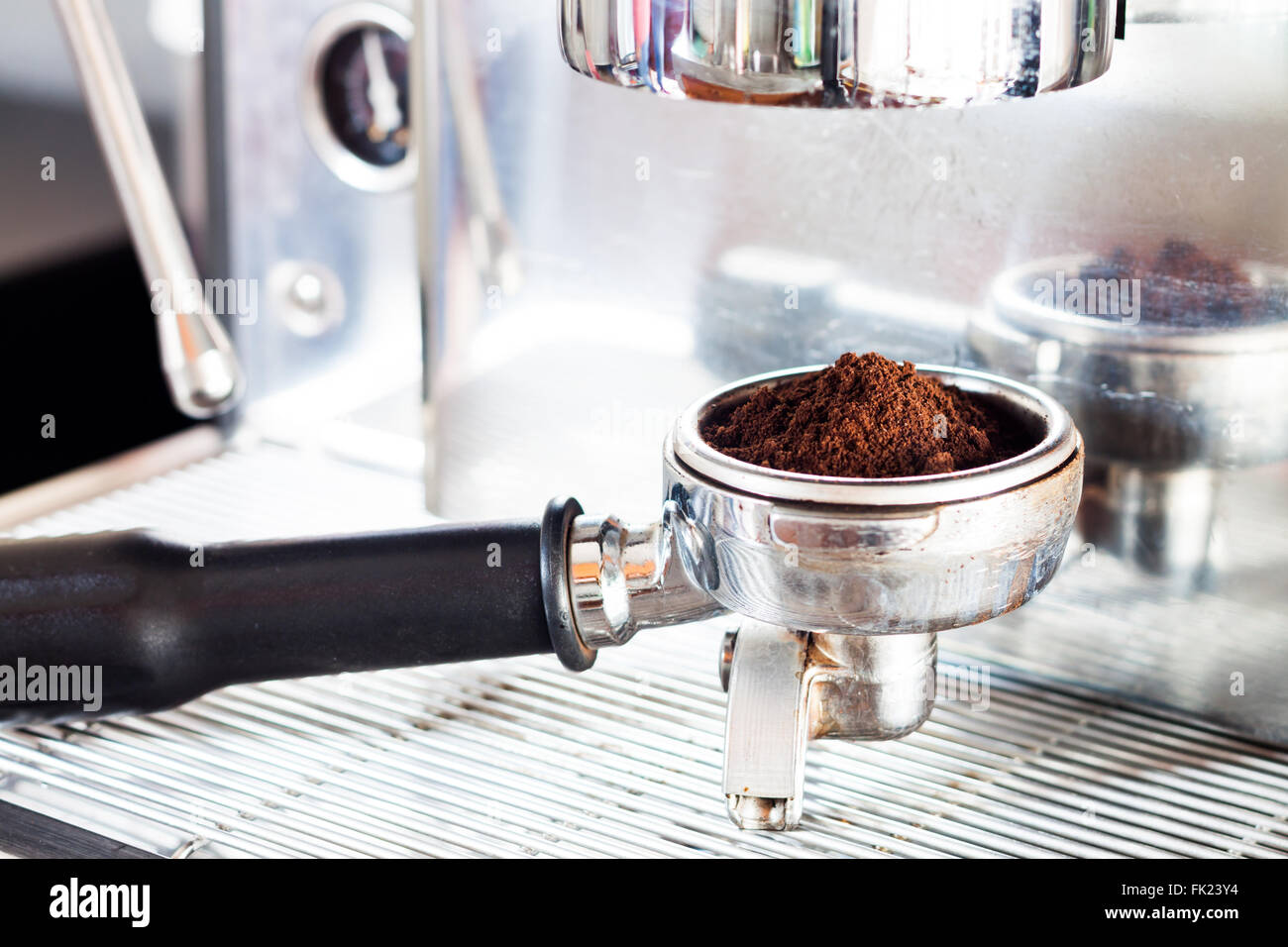 Coffee grind in group with coffee machine, stock photo Stock Photo