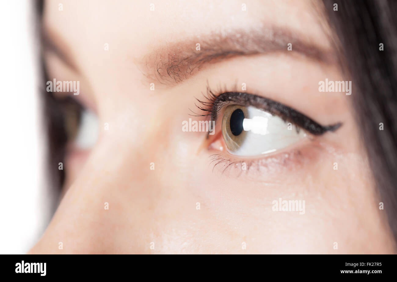 young woman in the makeup eyes closeup Stock Photo