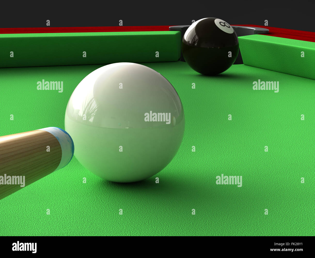 3d render of billiard balls and table Stock Photo - Alamy