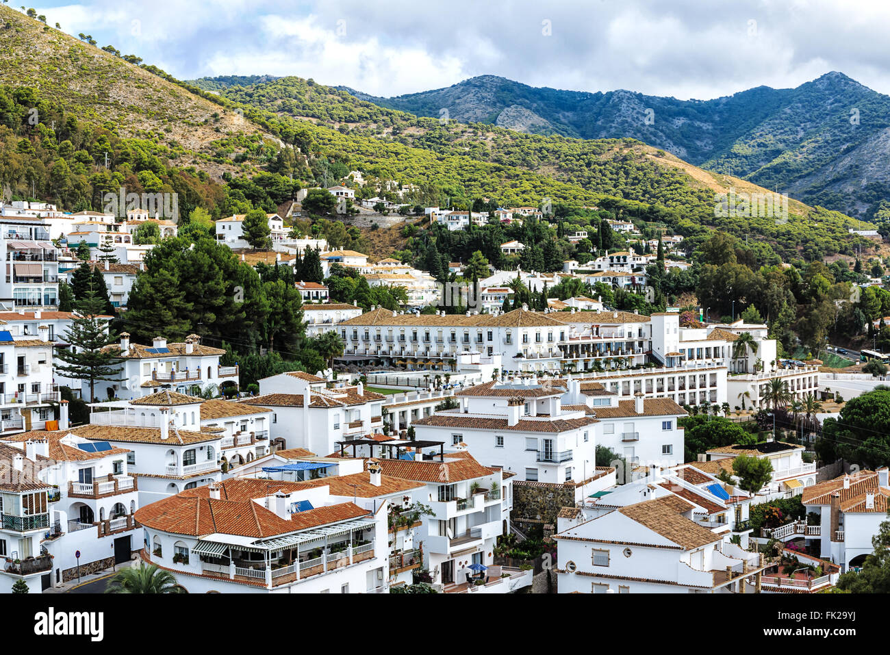 Cityscape of Mijas-charming white village in Andalusia, near Malaga, Spain Stock Photo