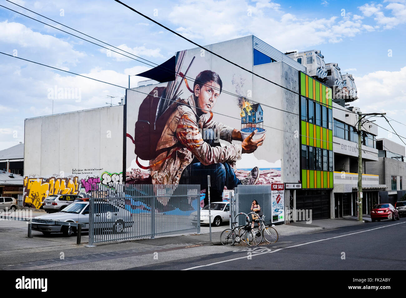 Mural on East Street, Collingwood, Victoria, Australia Stock Photo