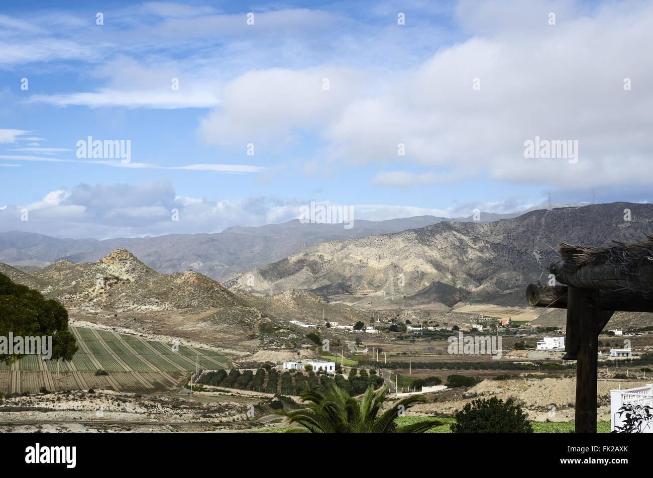 A perspective view of Carboneras country, Almeria province, Spain Stock Photo