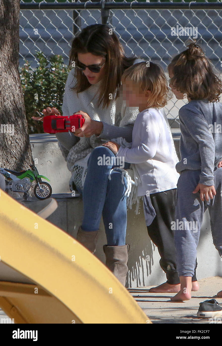 Alessandra Ambrosio enjoys a day at the park with her son Noah in Los