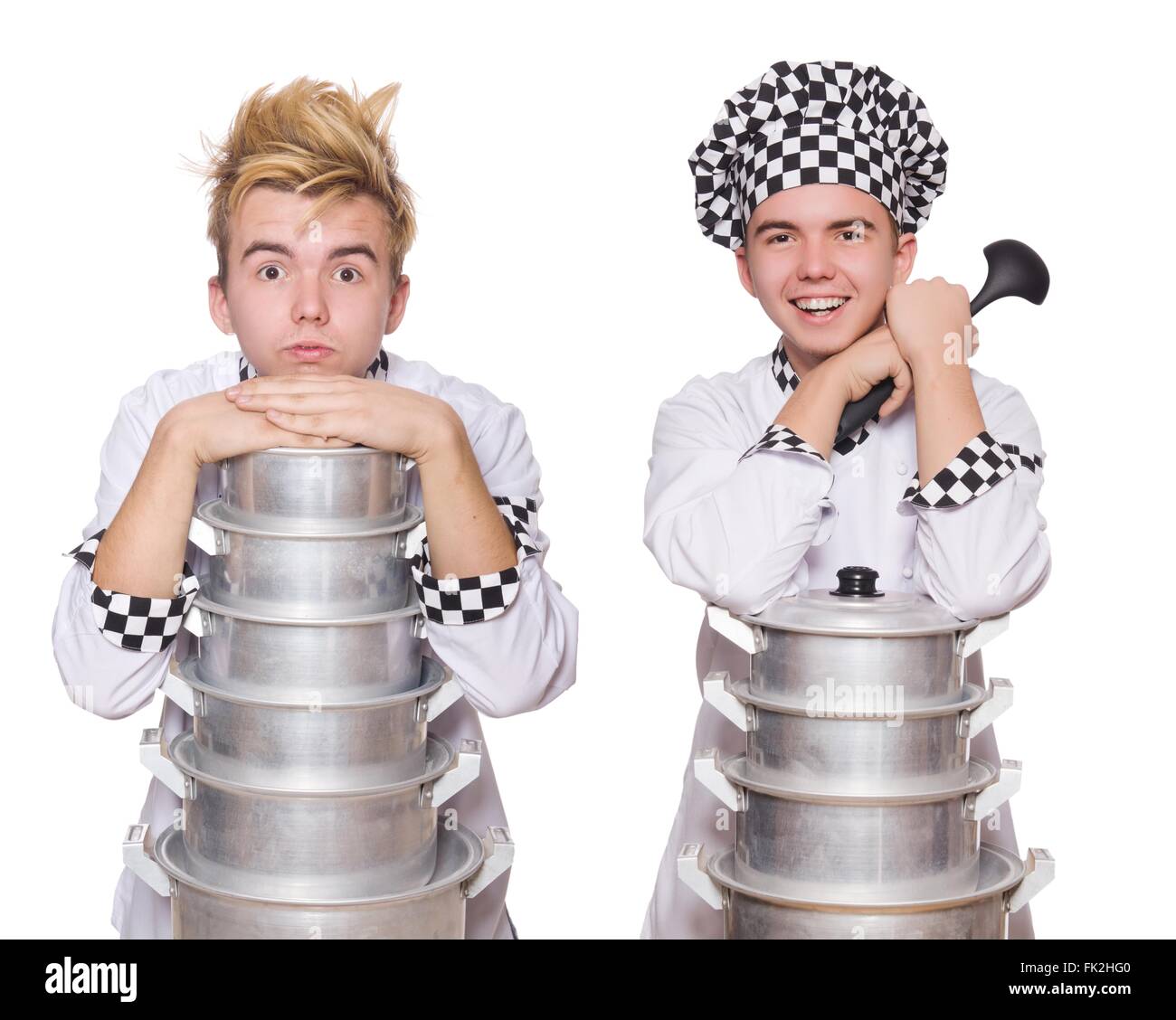 Set of photos with funny cook Stock Photo - Alamy