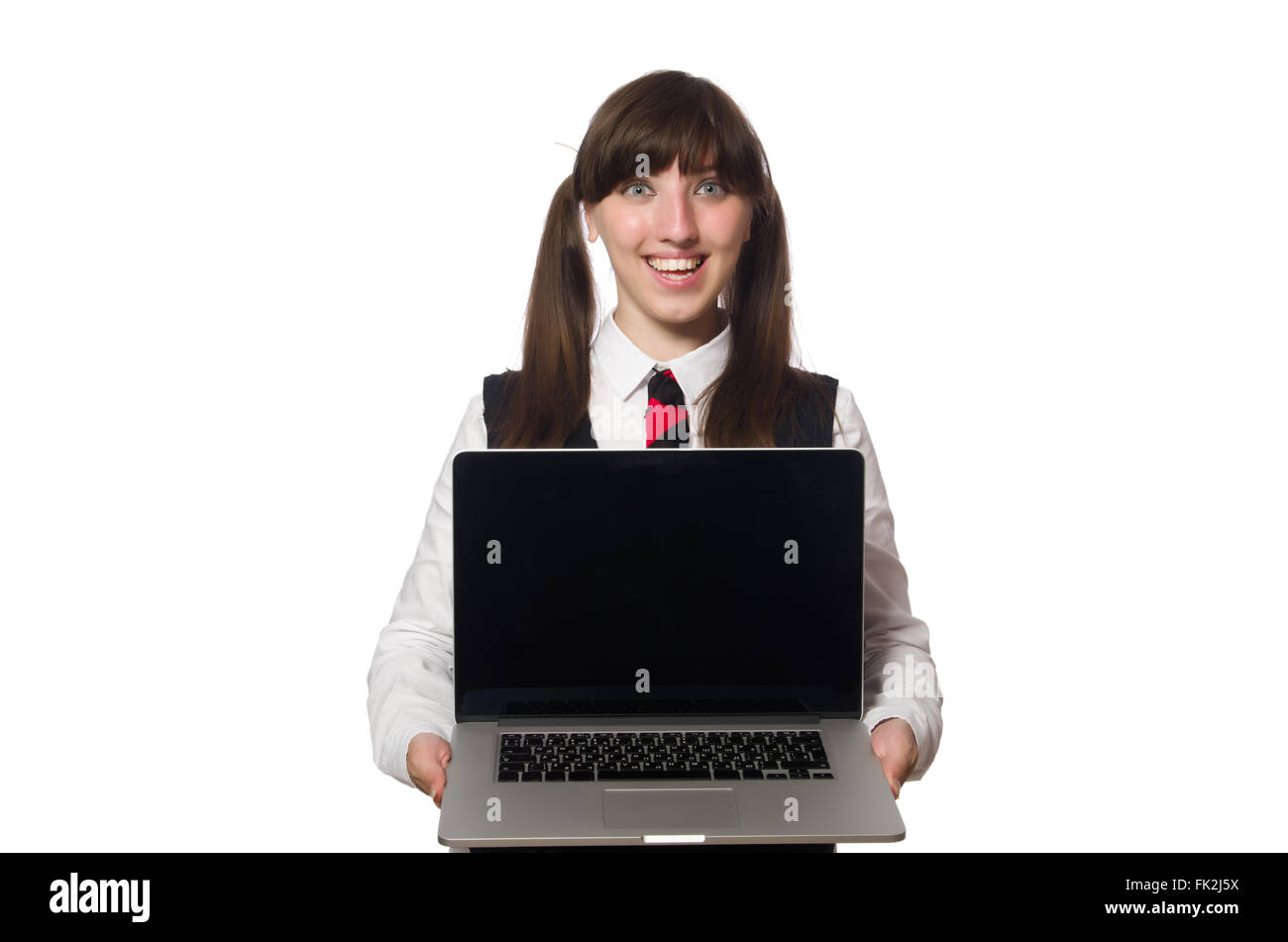 Funny nerd student isolated on white Stock Photo - Alamy