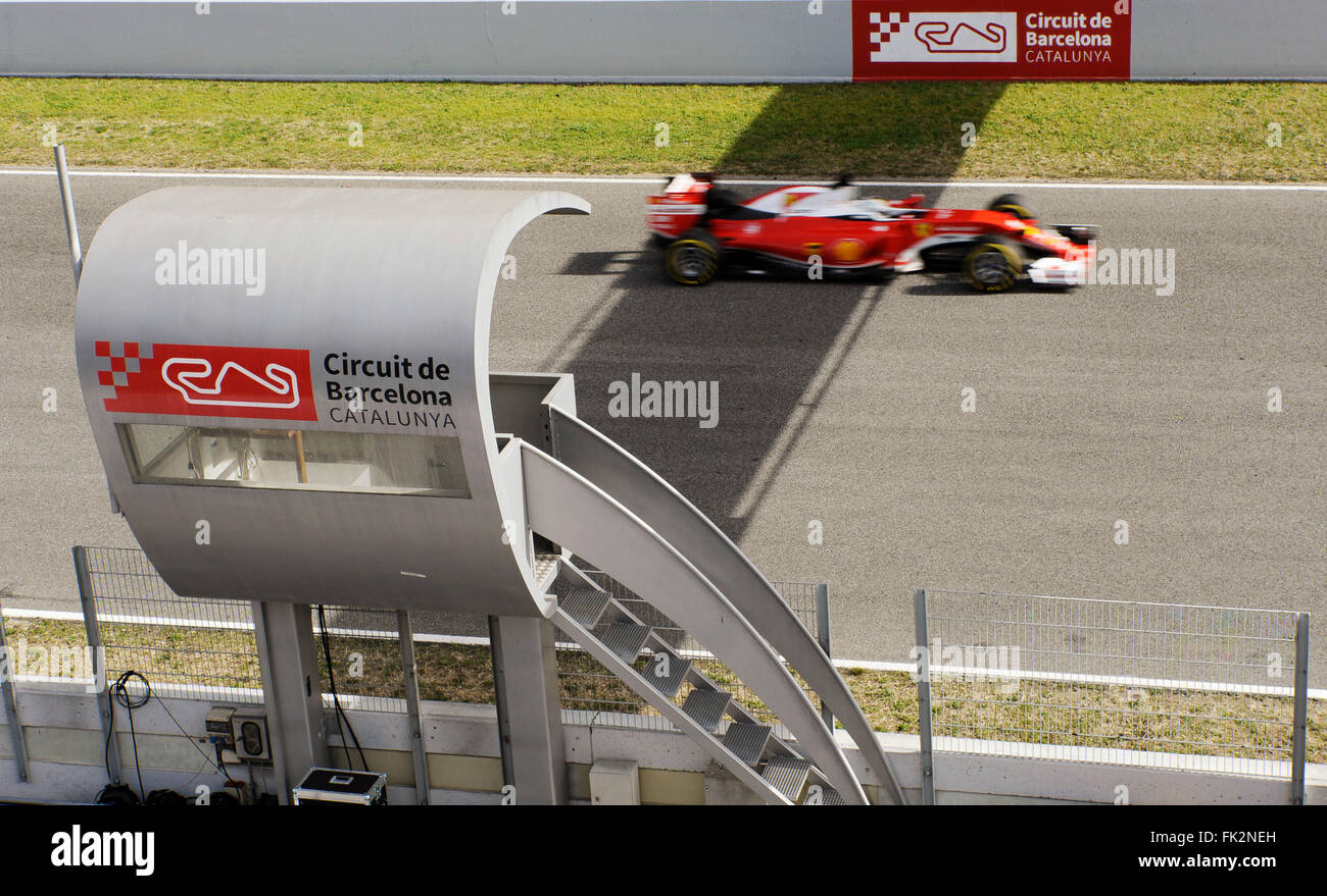 Sebastian Vettel, Ferrari  during Formula One testing days on the Circuit de Barcelona-Catalunya, Spain from February 22nd to 25th 2016 Stock Photo