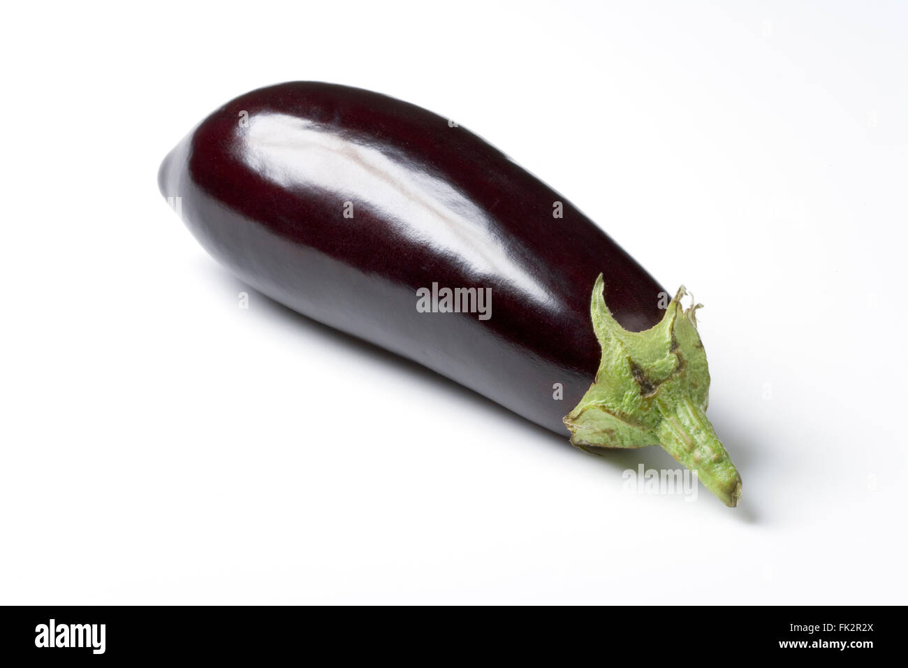 Fresh purple Eggplant on white background Stock Photo