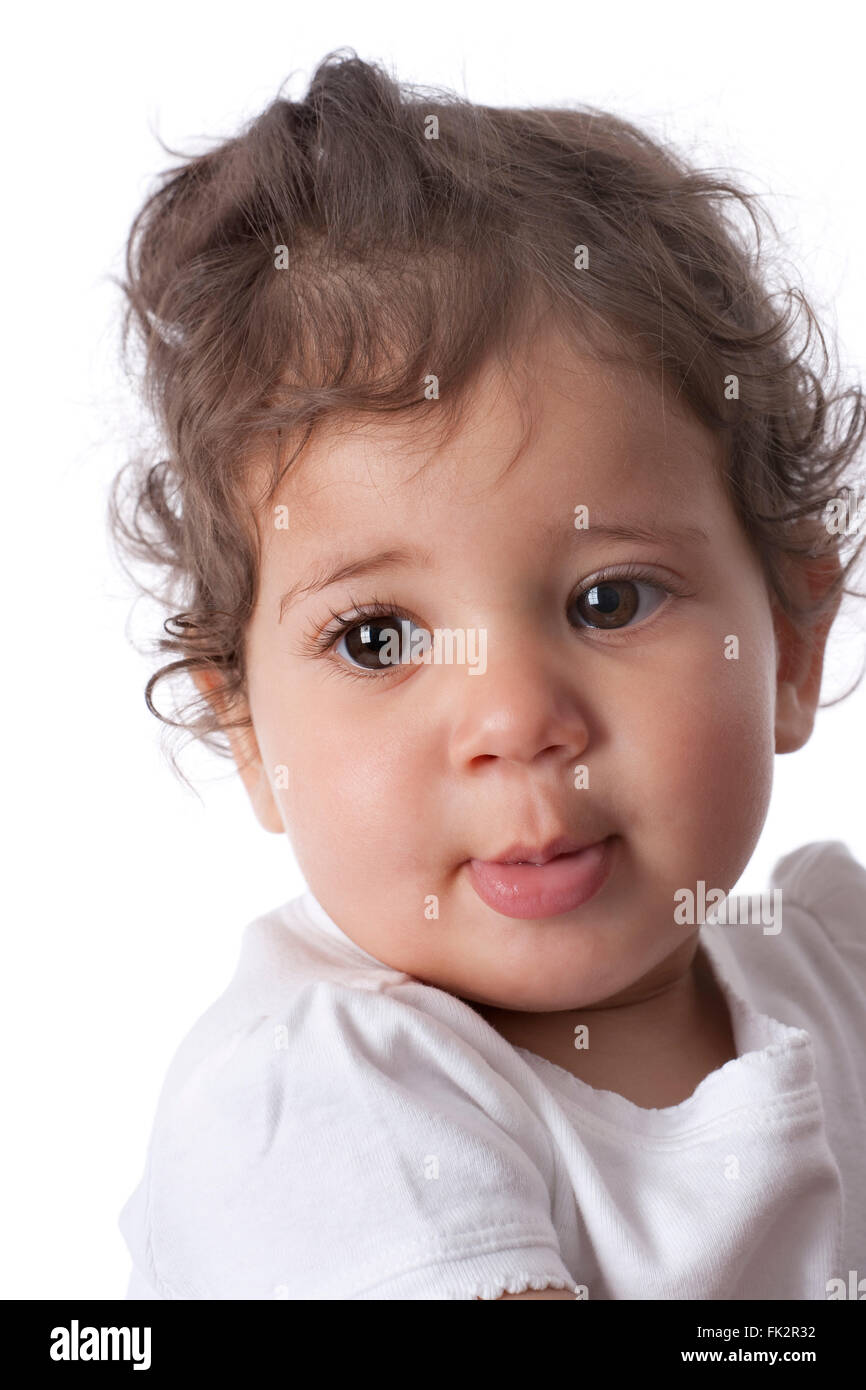 Baby With Dark Curly Hair Stock Photos Baby With Dark Curly Hair