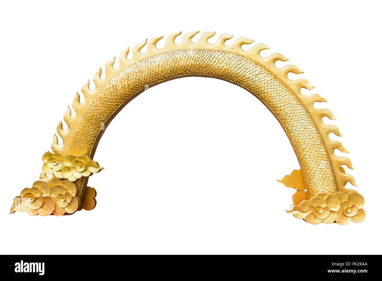 Gold dragon scales background texture surface decoration.clipping path Stock Photo