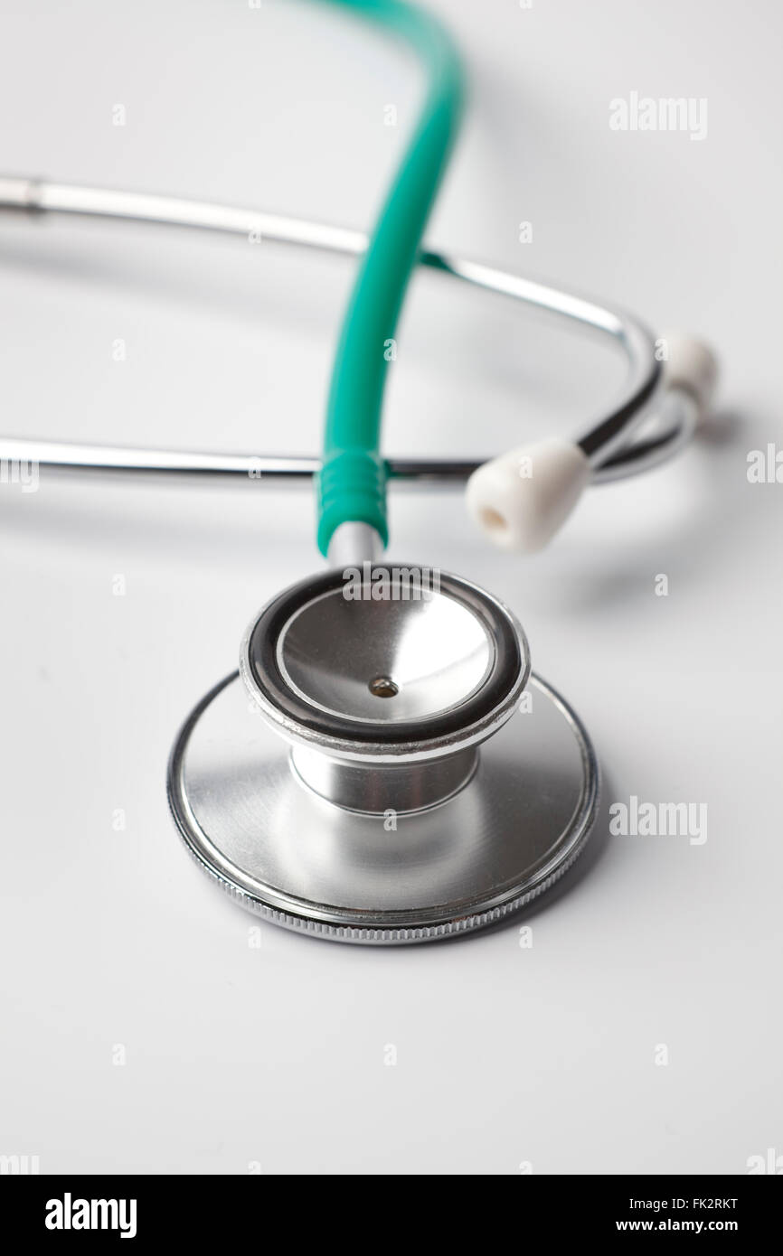 Green Stethoscope on white background Stock Photo - Alamy