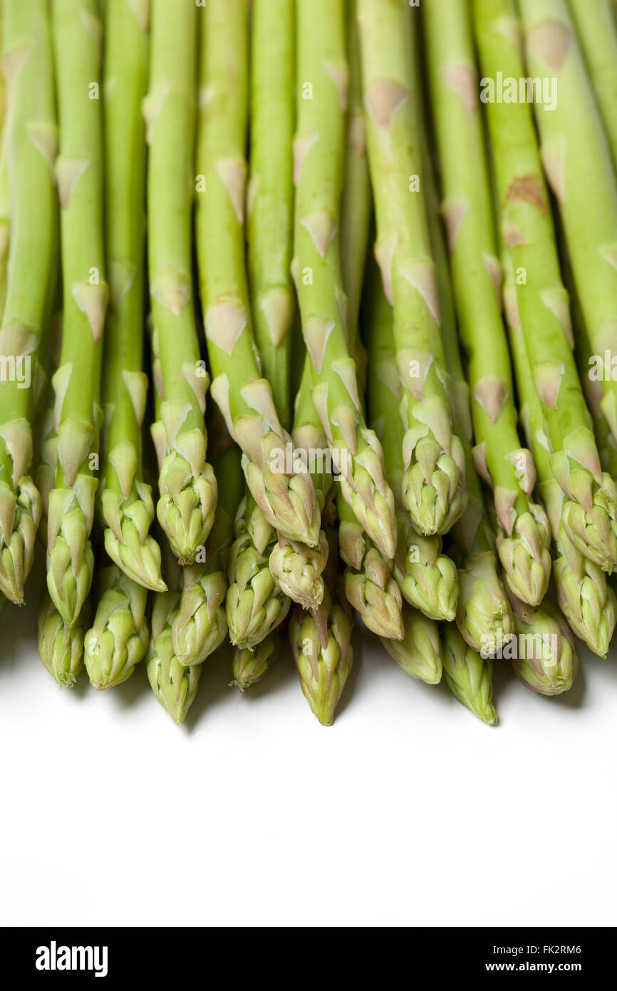 Healthy fresh green fine asparagus tips Stock Photo Alamy
