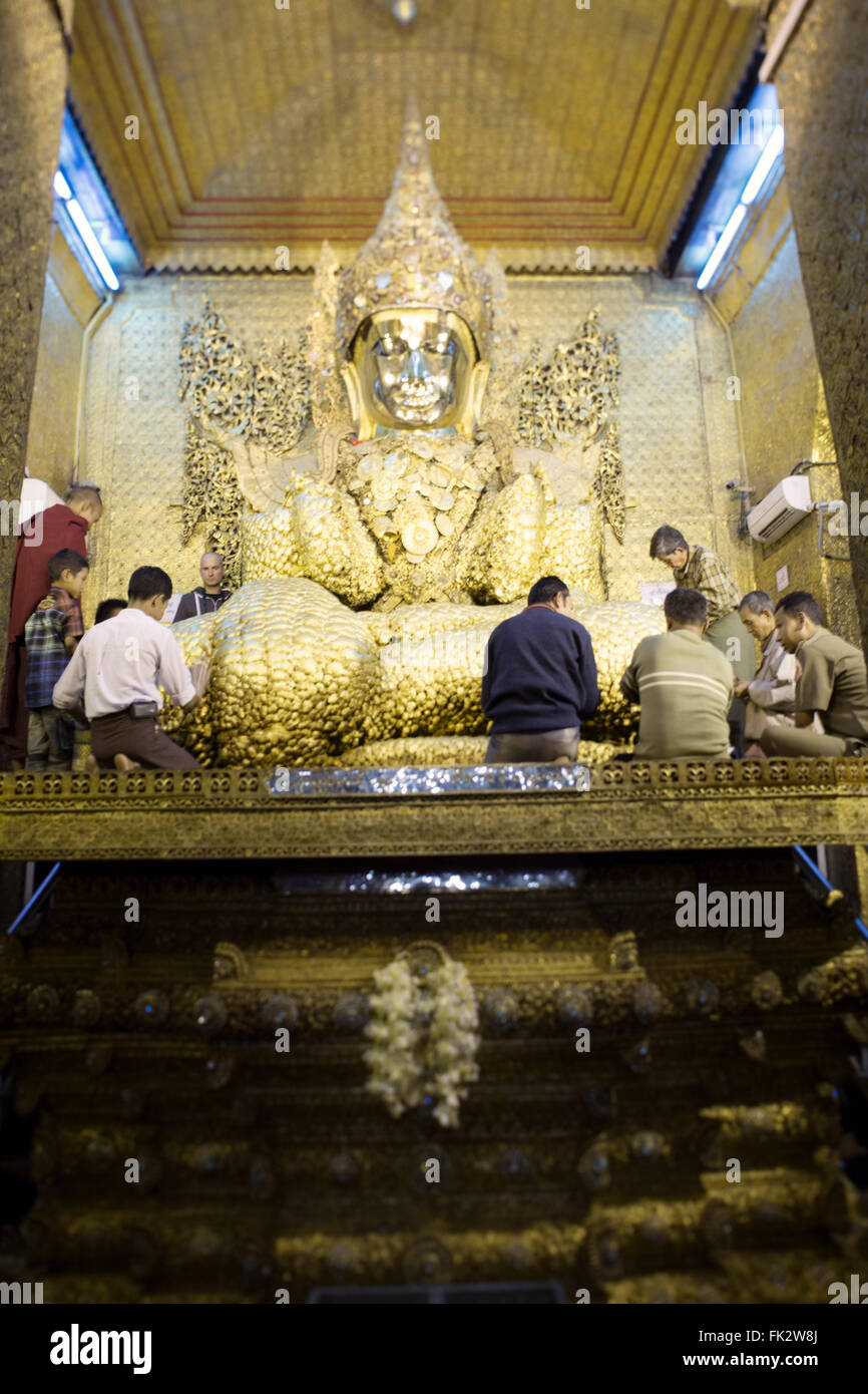 Mahamuni Buddha Temple in Mandalay Stock Photo