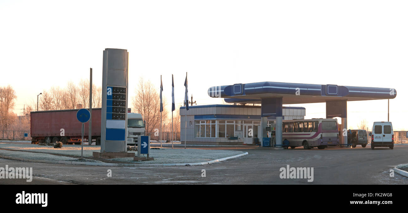 gas station in spring Stock Photo Alamy