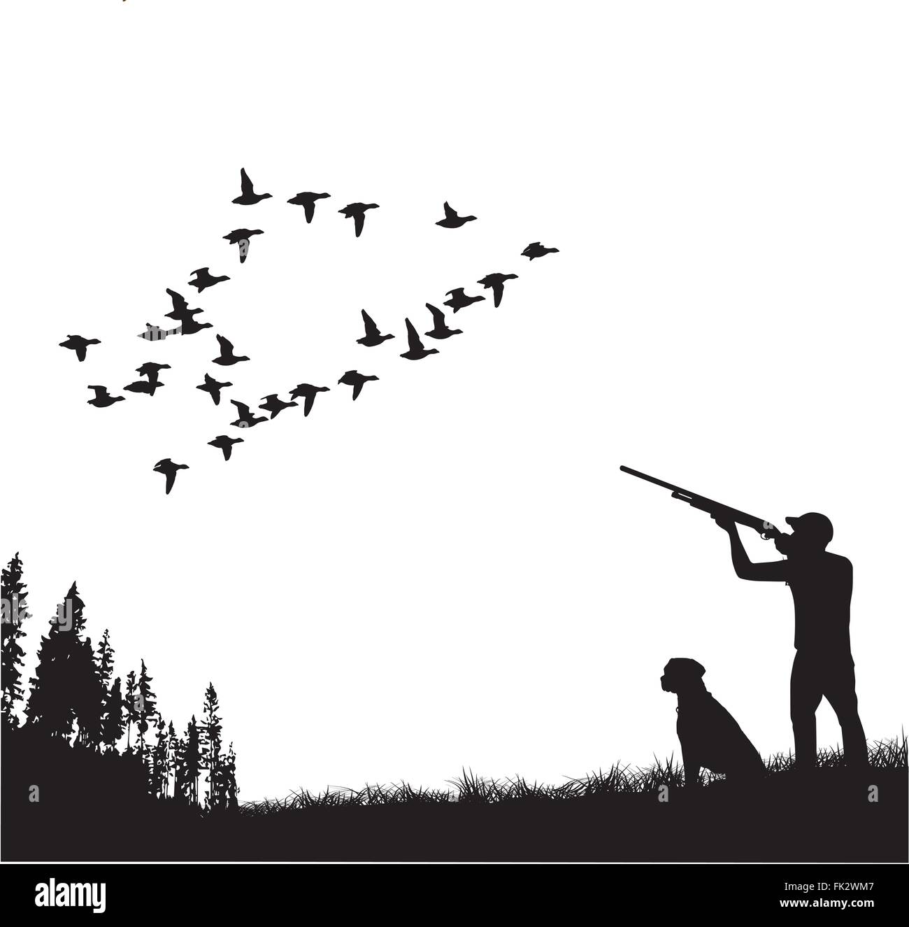 duck hunting silhouette