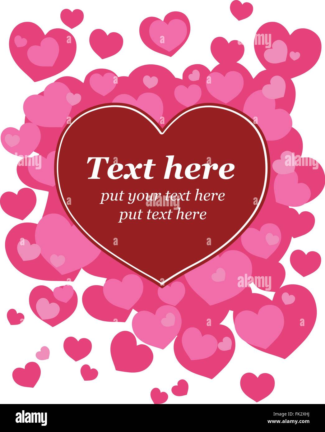 Happy valentines day cards with hearts Stock Vector