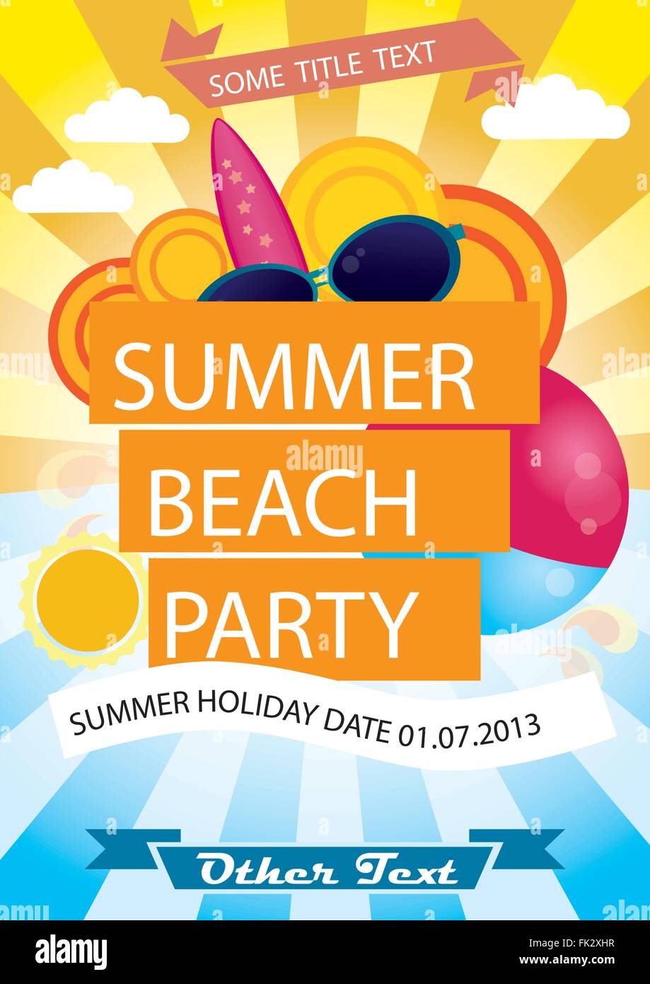 Summer beach party vector poster Stock Vector
