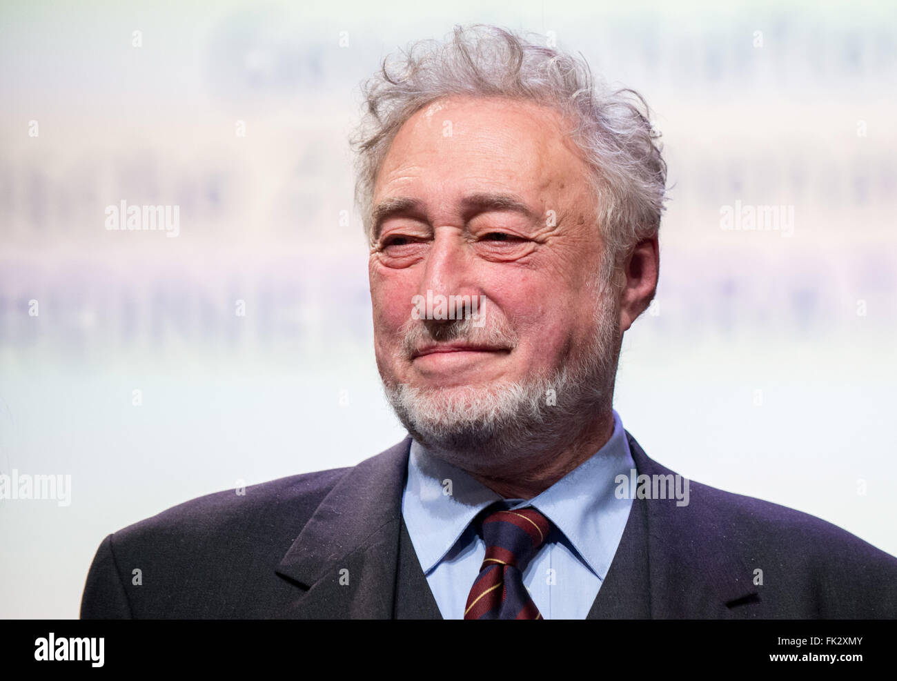 Micha Brumlik, writer and recipient of the Buber Rosenzweig Medal, attends the opening ceremony of this year's Christian-Jewish Week of Brotherhood in Hanover, Germany, 06 March 2016. Photo: HAUKE-CHRISTIAN DITTRICH/dpa Stock Photo