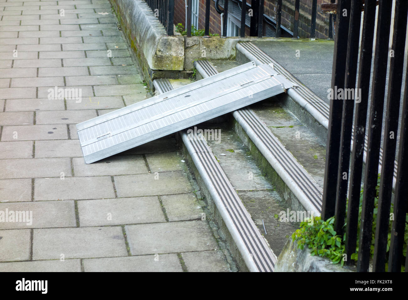Accessible ramp outside Seymour Leisure Centre, London, UK Stock Photo