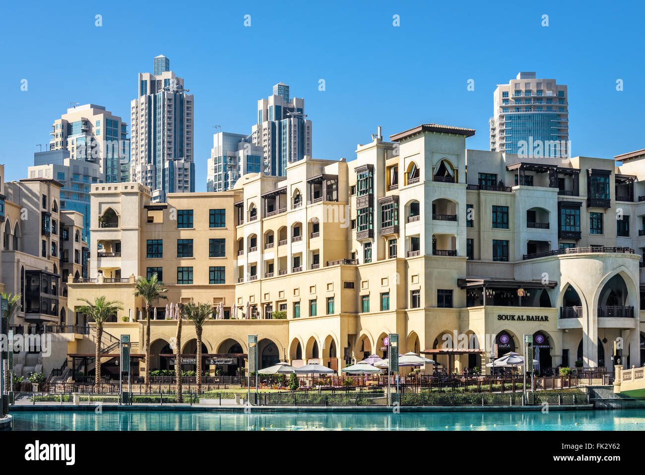 Souk al Bahar shopping mall in downtown Dubai, United Arab Emirates, Middle East Stock Photo