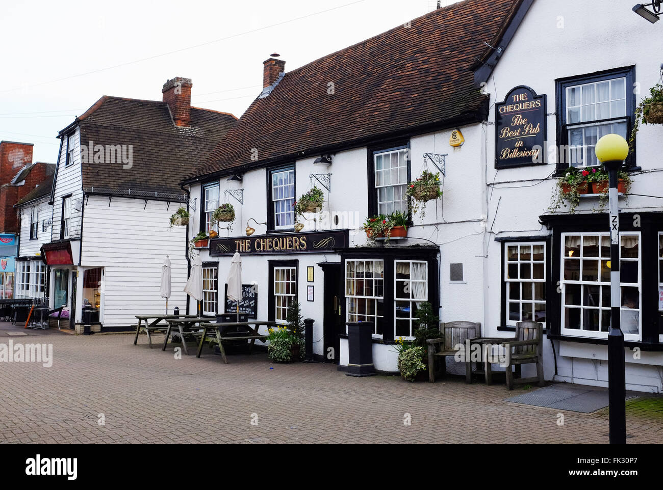 Billericay Essex UK The Chequers Pub in the High Street Stock Photo