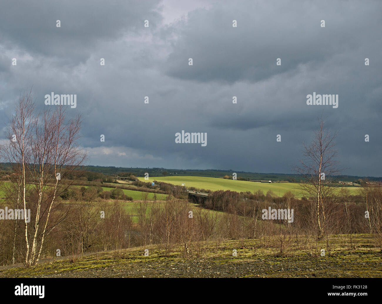 View from Pooley Country Park towards M42 motoway and AshbydelaZouch