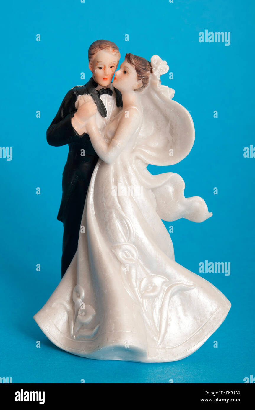 bride and groom cake topper Stock Photo