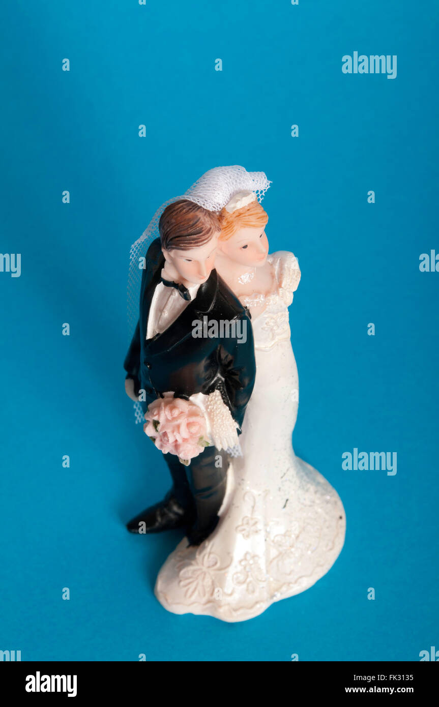 bride and groom cake topper Stock Photo