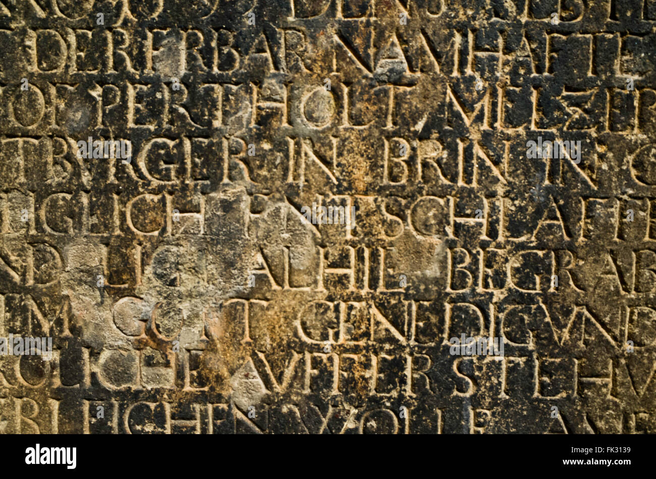 mysterious ancient inscription on stone Stock Photo