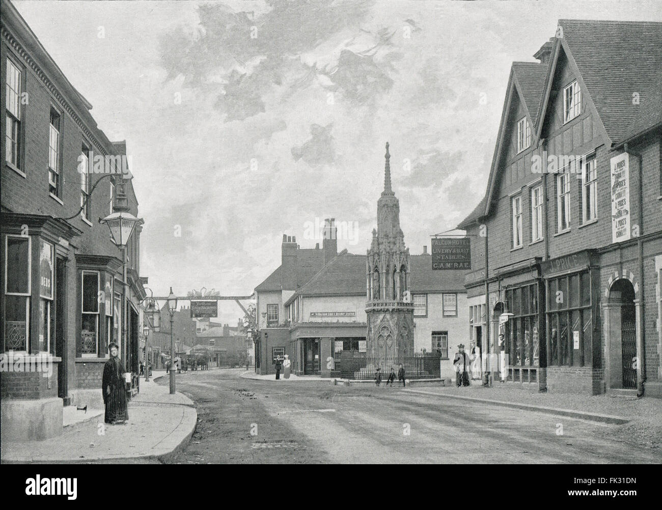 Victorian Photograph of Waltham Cross & the Eleanor Cross 1 of only 3