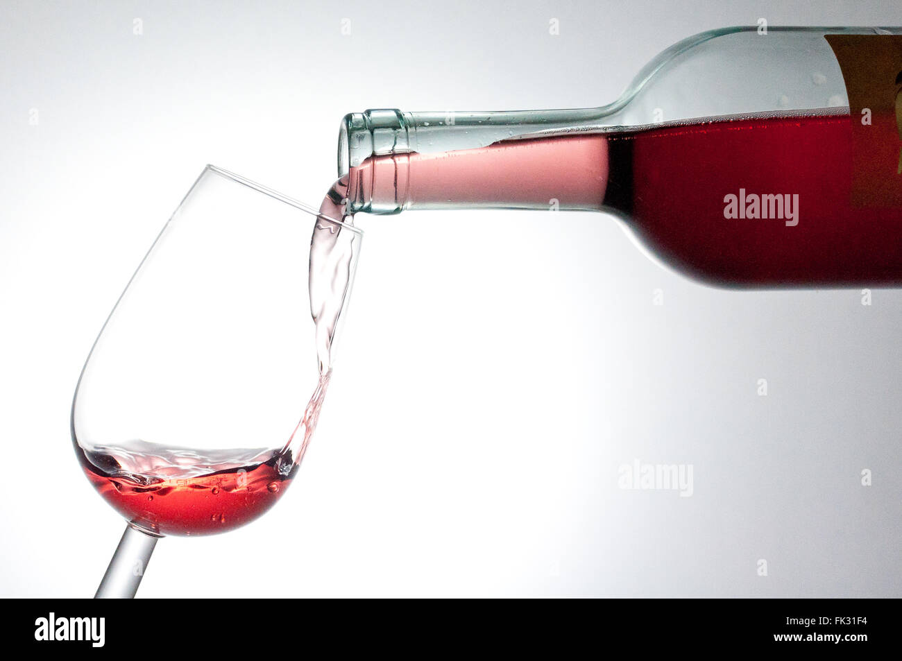 wine glass and bottle Stock Photo