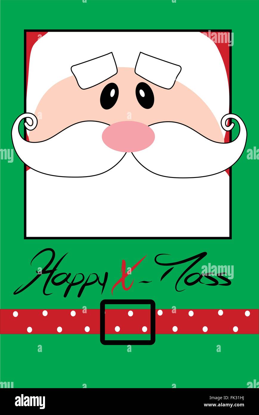 Happy Christmas postcard with Santa Stock Vector