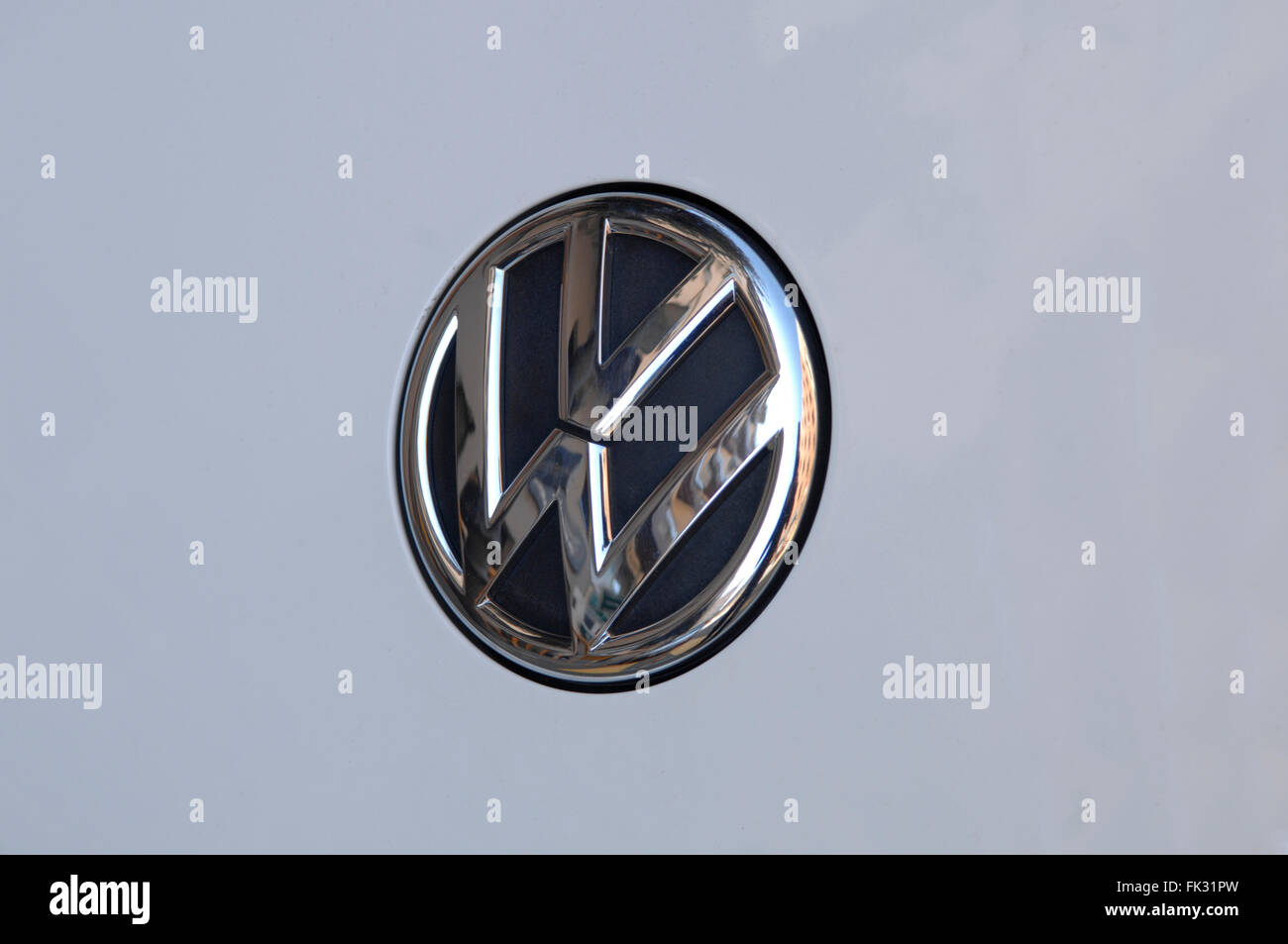 A close up shot of the popular vehicle manufacturer Volkswagen Stock Photo