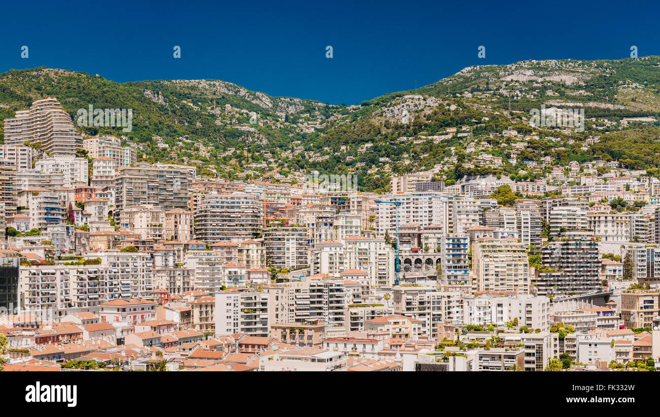Monaco, Monte Carlo Real estate architecture on mountain hill