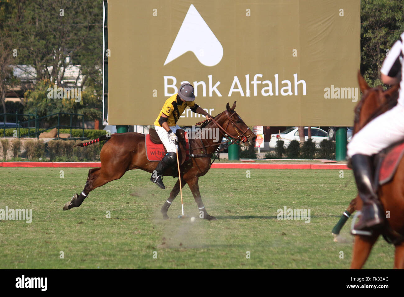 A view of the polo match during Bank Alfalah Premier played between Pak  Army and Sabiha Foods at racecourse polo club. (Photo by Rana Sajid Hussain  / Pacific Press Stock Photo - Alamy