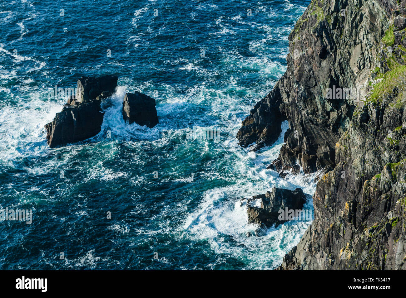Bruff, Valentia Island, County Kerry, Ireland - August 20, 2010: Sealine at Bruff, Valencia Island. Stock Photo